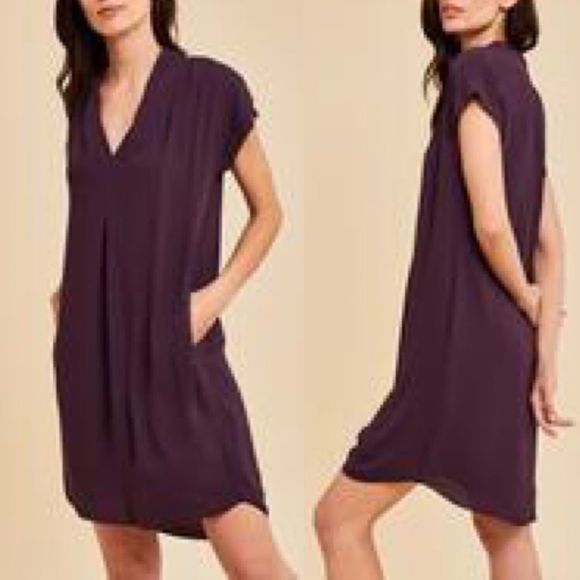 MONK & LOU Black Short Sleeve V-Neck Mini Shift Dress XXS - Picture 7 of 8